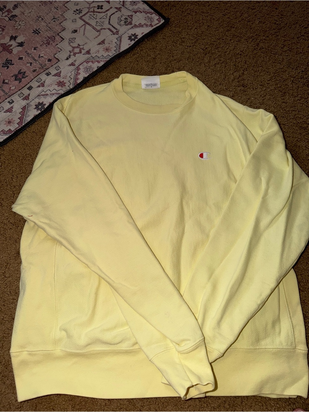 Champion Pale Yellow Crewneck Sweatshirt